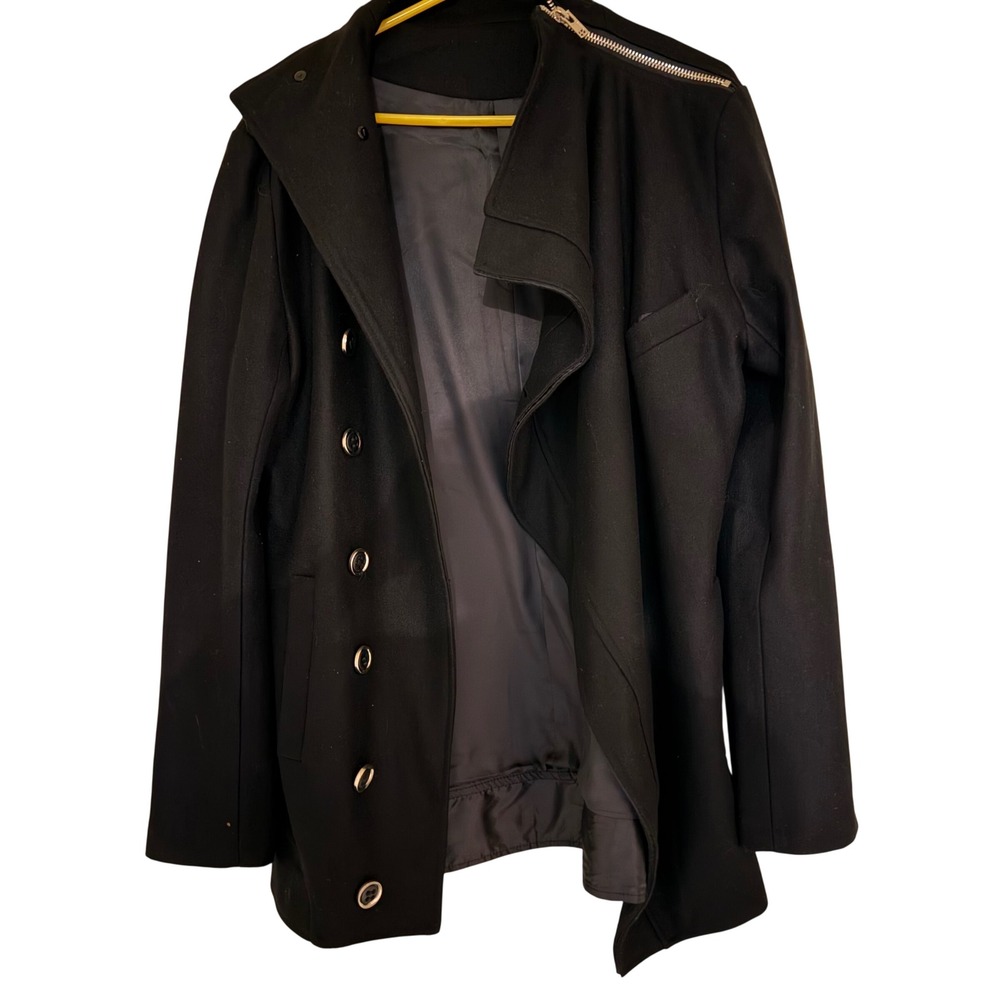 Style & Co Collection Black Leather Asymmetrical Moto Jacket XL